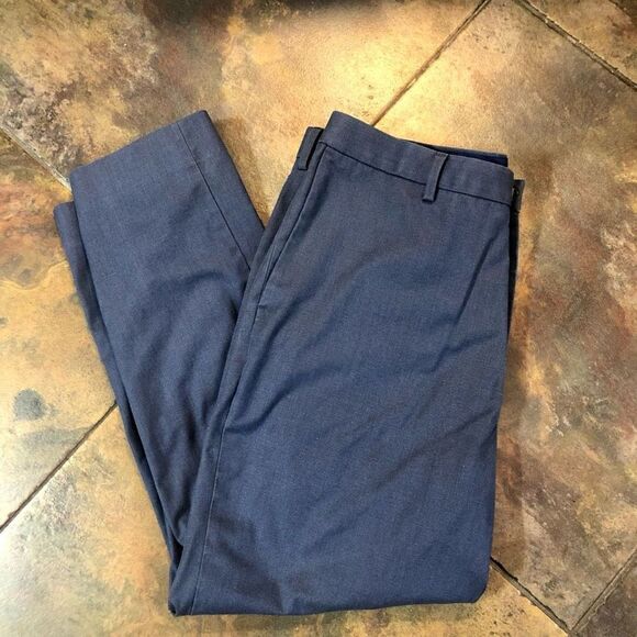 Banana Republic Men’s Blue Houndstooth Non Iron Standard Fit Trousers Size 35x30 - Picture 1 of 11